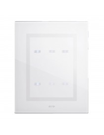 WHITE GLASS TOUCH PLATE 3+3COM