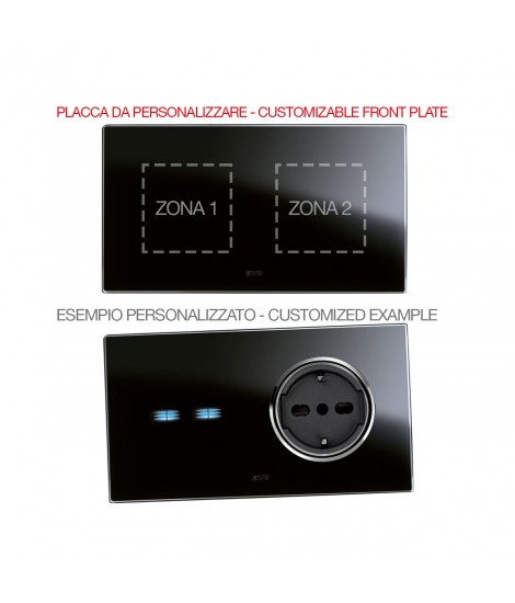 PLACCA MULT.PERSON.VETRO NERO  2+2M