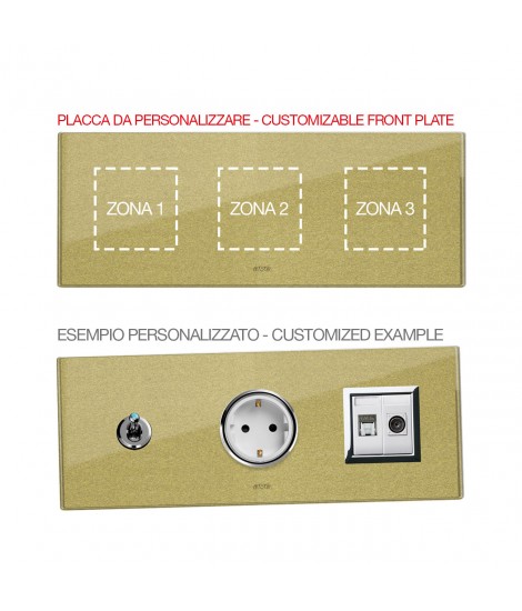 PLAQUE MULT.PERSON.GLAS GOLD 2+2 + 2M