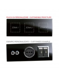 PLACCA MULT.PERS.VETRO NERO  2+2+2M