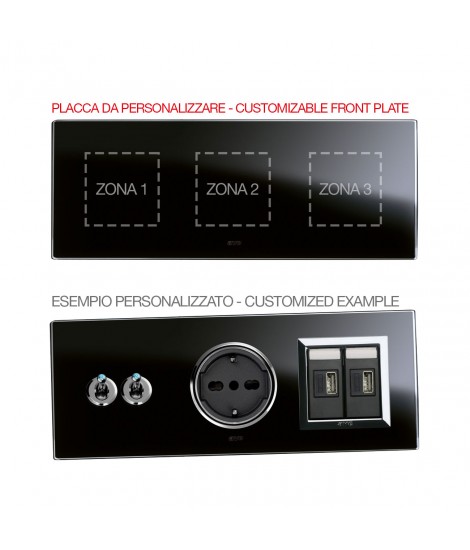 PLATE MULT.PERS.BLACK GLASS 2+2 + 2M