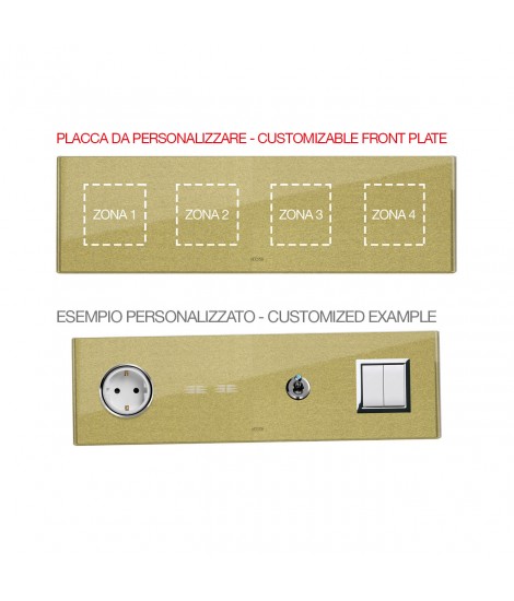 PLACCA MULT.PERS.VETRO ORO 2+2+2+2M