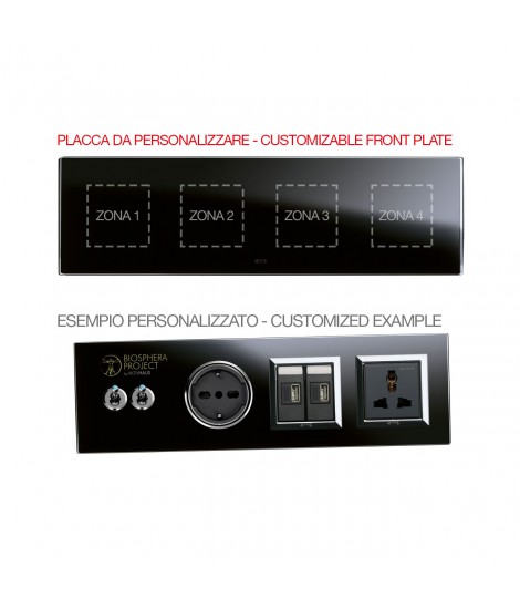 PLACCA MULT.PERS.VETRO NERO2+2+2+2M