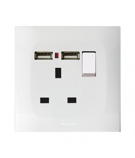 PRESA STD.INGL.+INT+N+USB 13A 1P 2M