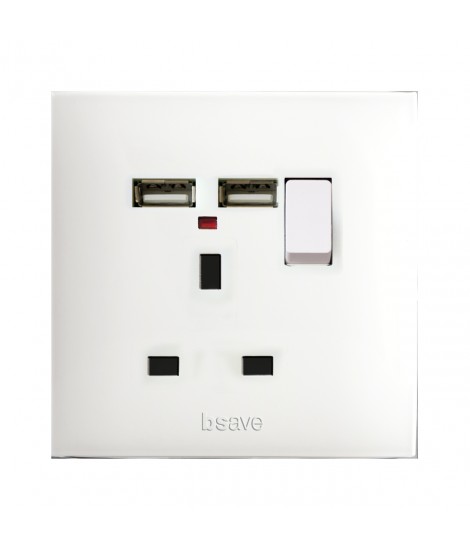 PRESA STD.INGL.+INT+N+USB 13A 2P 2M