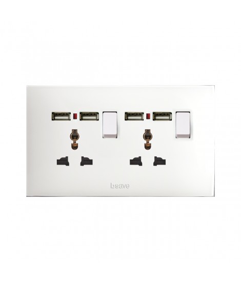 DUAL SOCKET MSTD+INT+N+USB10A 1P4M