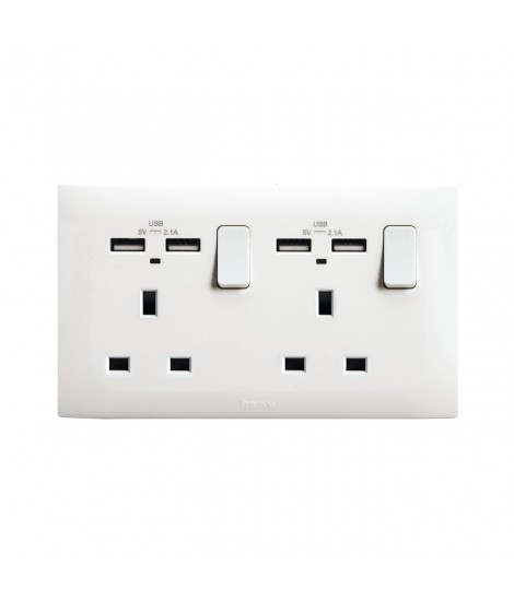 DUAL ING+INT+N+USB 13A 1P4M SOCKET