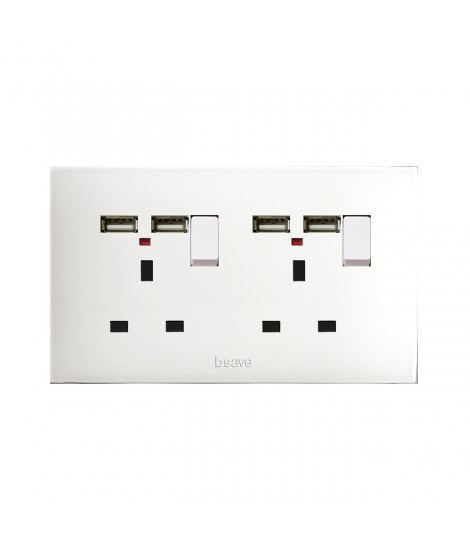 DOPPIA PRESA ING+INT+N+USB 13A 2P4M