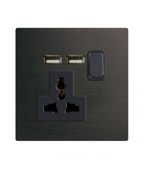 PRESA13A MSTD + INTE.1P + USB ANTHRAC.2M