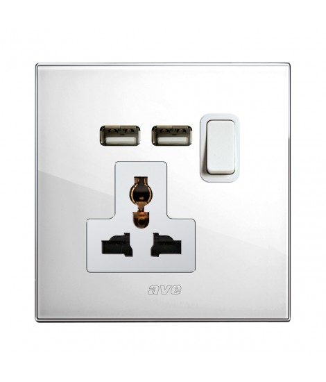 BUCHSE 13A MSTD+INTER. 1P + USB B. 2M