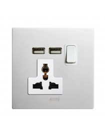 PRESA 13A MSTD+INT.1P+USB CORIAN 2M