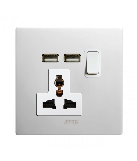 BUCHSE 13A MSTD + INT. 1P + USB CORIAN 2M