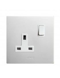 PRESA 13A+INTERR.2P CORIAN BIANCO2M