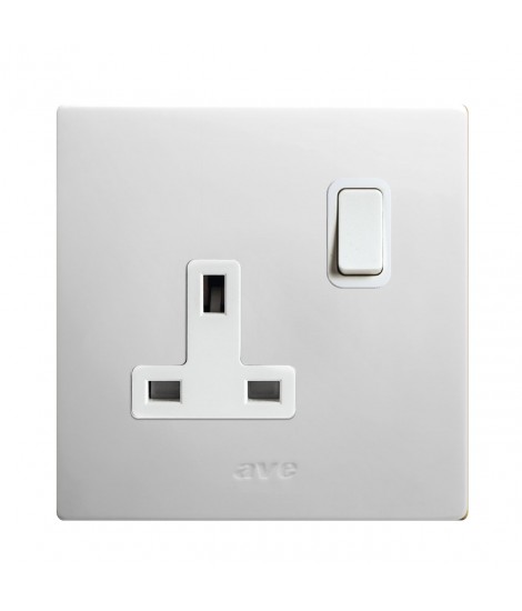 PRESA 13A+INTERR.2P CORIAN BIANCO2M