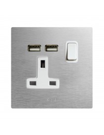 BUCHSE 13A INTER. 2P USB ALL.NAT. 2M