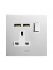 BUCHSE 13A INTERR.  2P USB CORIAN 2M