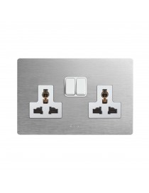 2 SOCKETS 13A MSTD+INT. 1P ALL. NAT.4M