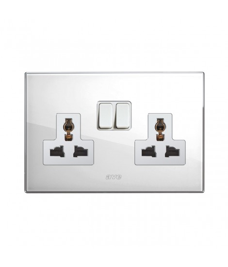 2 SOCKETS 13A MSTD+INT. 1P WHITE 4M