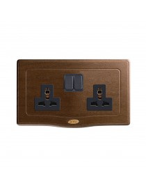 2 SOCKETS 13A MSTD + INTER 1P WOOD 4M
