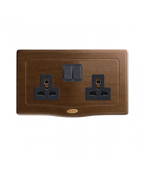 2 SOCKETS 13A MSTD + INTER 1P WOOD 4M