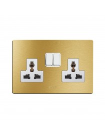 2 SOCKETS 13A MSTD+INT. 1P GOLD 4M