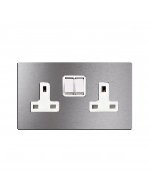 2 SOCKETS 13A+INTERR.2P ALUMS.NAT.4M