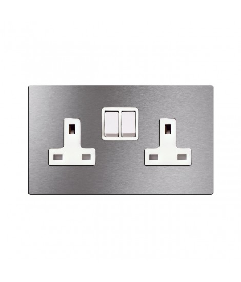 2 SOCKETS 13A+INTERR.2P ALUMS.NAT.4M