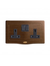 2 SOCKETS 13A+INTERR.2P WOOD 4M