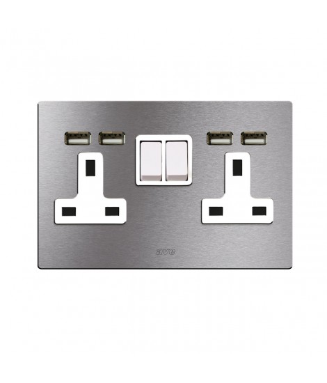 2ÜBERNAHME INTER.13A 2P + USB ALL.NAT. 4M