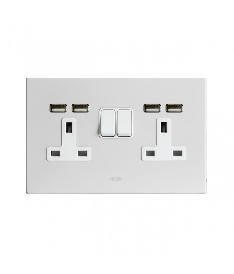 2 STECKDOSEN 13A INTER. 2P + USB CORIAN 4M