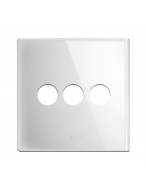 PLACCA 98x98 VETRO BIANCA 3COM.LEV.