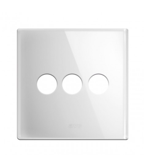 PLACCA 98x98 VETRO BIANCA 3COM.LEV.