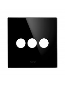 PLACCA 98x98 VETRO NERA 3COM.LEV.