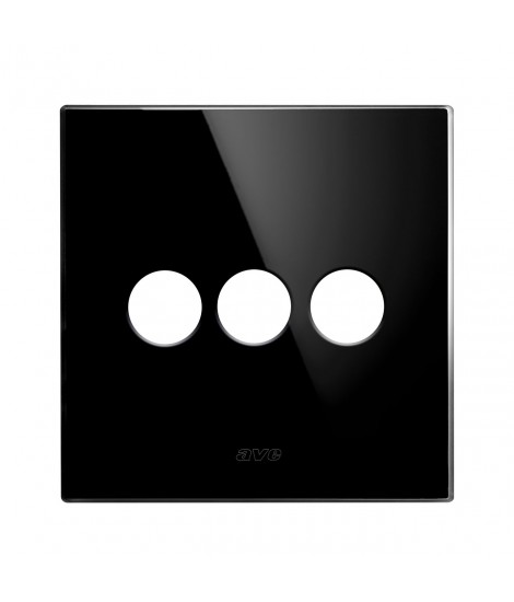 PLACCA 98x98 VETRO NERA 3COM.LEV.