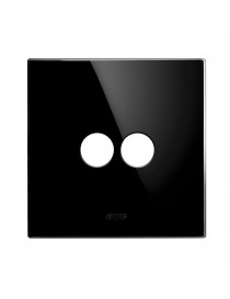 PLACCA 98x98 VETRO NERA 2COM.LEV.