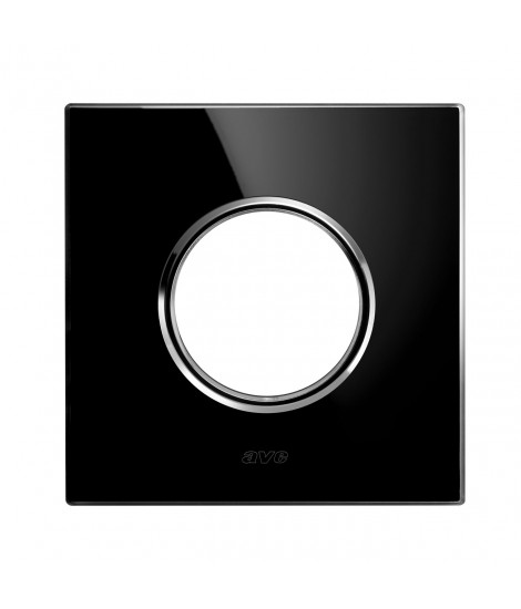 PLACCA 98x98 VETRO NERA SCHUKO