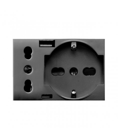 PRESA SCHUKO+ITA+USB A/C TEKLA 3M
