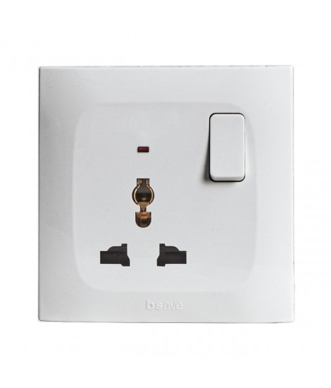 MULTISTD+INTER+NEON 10A 1P 2M SOCKET