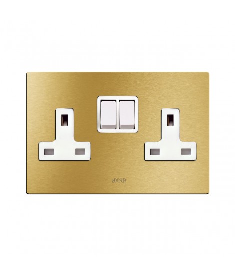 2 SOCKET 13A SWITCH.&nbsp;2P GOLD 4M