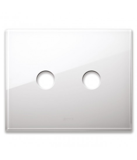 PLATE NEW STYLE GLASS WHITE 2COM