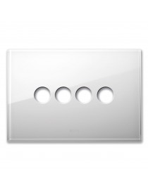 PLACCA NEW STYLE VETRO BIANCA 4COM