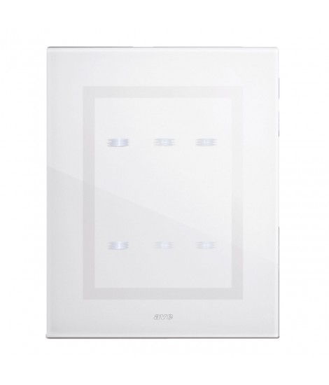 WEIßES GLAS TOUCH PLATE 3+3COM