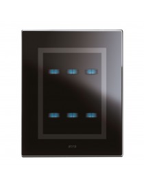 PLACCA TOUCH VETRO NERO ASSO.3+3COM