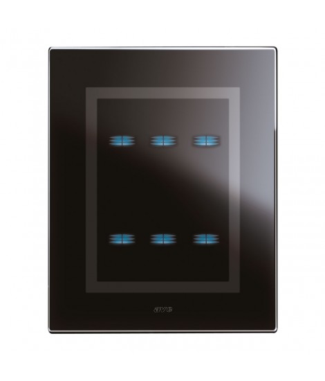 PLACCA TOUCH VETRO NERO ASSO.3+3COM
