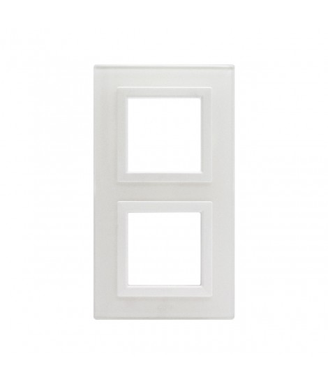 PLACCA VERA44 VETRO BIANCA 2+2M