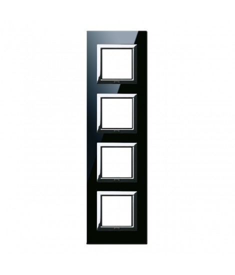 PLAQUE VERA44 GLAS SCHWARZ 2+2+2+2M