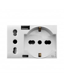 PRESA&nbsp;SCHUKO+ITA+USB&nbsp;A/C&nbsp;DOMUS&nbsp;3M