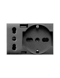 SOCKET SCHUKO + ITA + USB A / C TEKLA 3M