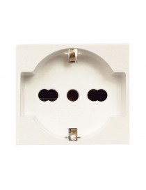 PRESA UNEL BIPASSO 2P+T10/16A BLANC